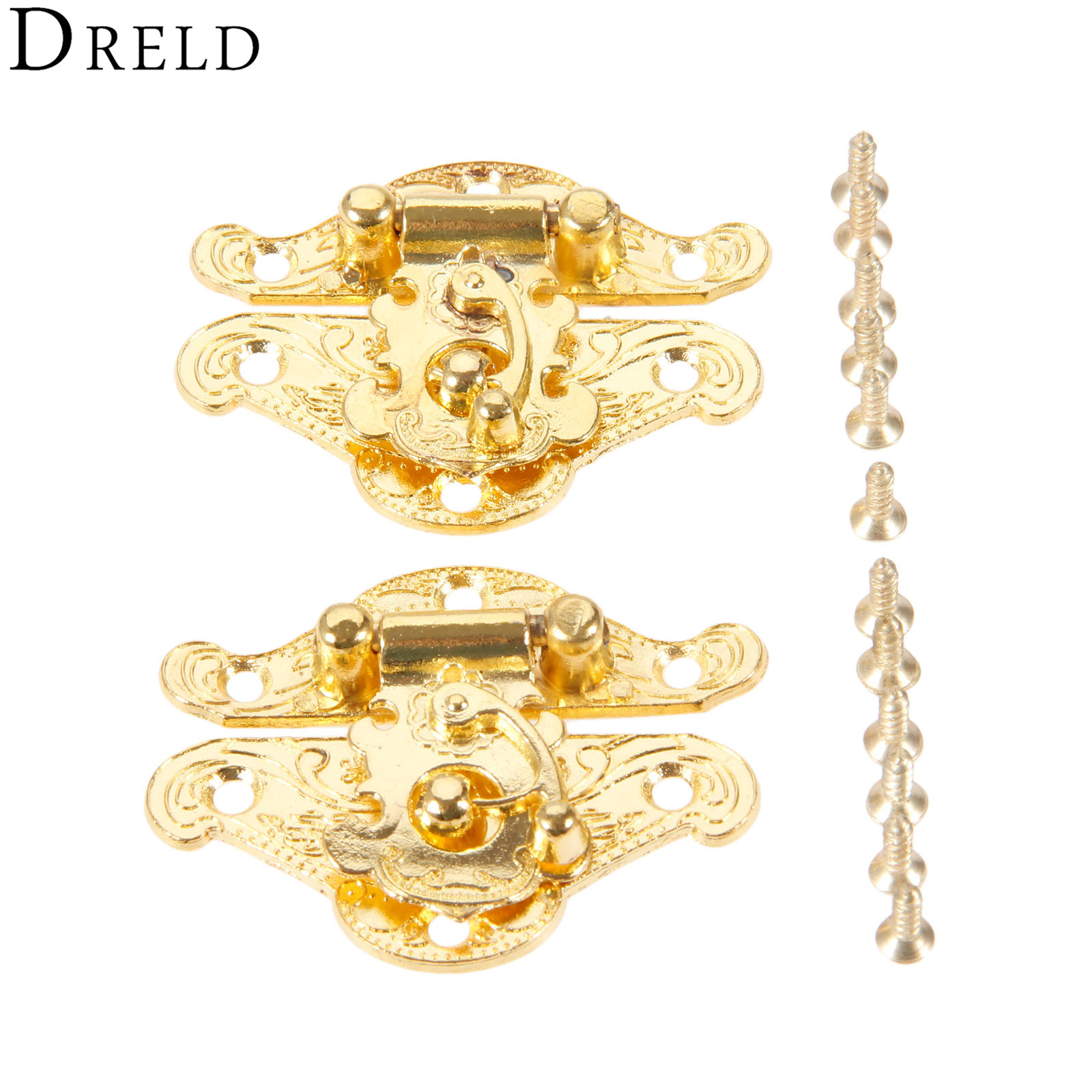 Furniture Hardware Manufacturer - DRELD-pestillo de caja de oro antiguo,